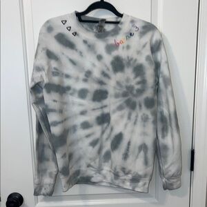 Custom tie dye and embroidered Barre3 sweatshirt